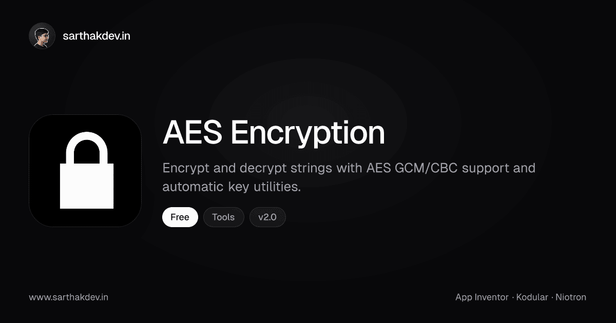 AES Encryption Extension - Security Extension for MIT App Inventor ...