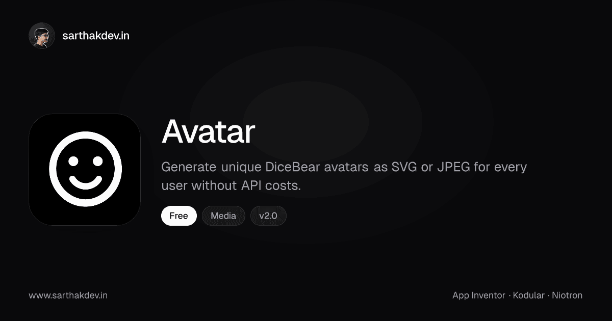 Avatar Extension - Graphics Extension for MIT App Inventor, Kodular ...